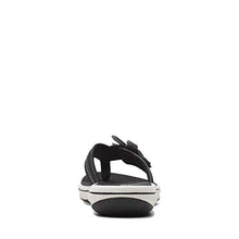 Load image into Gallery viewer, Clarks Women&#39;s Brinkley Flora Flip-Flop, Black Synthetic, 9
