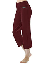 Load image into Gallery viewer, HISKYWIN 17&quot;/23&quot;/27&quot;/29&quot;/31&quot;/33&quot;/35&quot; Inseam Capri/Petite/Regular/Tall Length Women&#39;s Straight Leg Yoga Pants Zip Pocket HF605-Bordeaux-S
