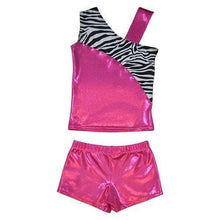Load image into Gallery viewer, O3CHSET033 - Obersee Cheer Dance Tank and Shorts Set - Pink Zebra
