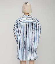 Load image into Gallery viewer, Christopher Kane, Stripe Cotton Shirt, S, Ink Blue Stripe
