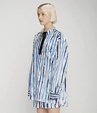 Load image into Gallery viewer, Christopher Kane, Stripe Cotton Shirt, S, Ink Blue Stripe
