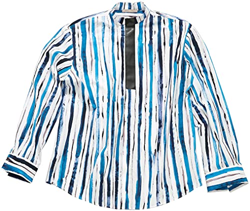 Christopher Kane, Stripe Cotton Shirt, S, Ink Blue Stripe
