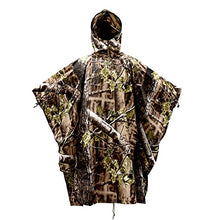 Load image into Gallery viewer, Woodland Camo Rain Poncho Hooded Waterproof Camouflauge Raincoat for Hunting Hiking Camping Fishing Forest Green
