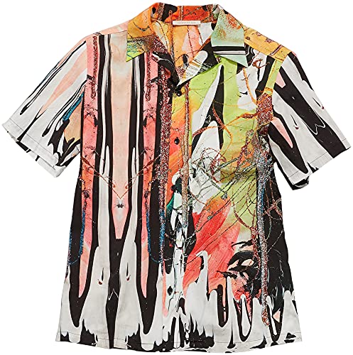 Christopher Kane, Mindscape Cotton Short Sleeve Shirt, S, Mindscape Neon