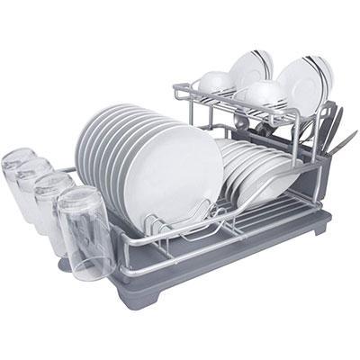 GMT-10332 Aluminum Dish Drying Rack With Utensil Holder