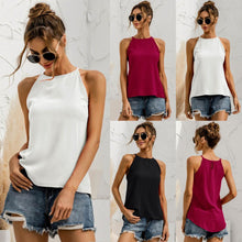 Load image into Gallery viewer, Women Summer T-Shirt Sleeveless Halter Solid Color
