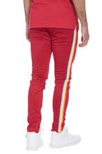 Load image into Gallery viewer, RAINBOW TAPED TRACK PANTS-RED
