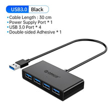 Load image into Gallery viewer, ORICO USB HUB 4 Port USB 3.0 Splitter With Micro USB Power Port Multiple High Speed OTG Adapter for Computer Laptop Accessories
