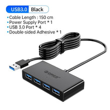 Load image into Gallery viewer, ORICO USB HUB 4 Port USB 3.0 Splitter With Micro USB Power Port Multiple High Speed OTG Adapter for Computer Laptop Accessories
