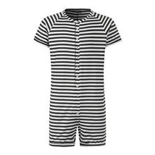 Load image into Gallery viewer, 2021 Striped Men Pajamas Playsuit Short Sleeve Button Fitness Homewear Comfortable Shorts Mens Rompers Sleepwear INCERUN S-5XL 7
