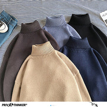 Load image into Gallery viewer, Privathinker Winter Warm Men&#39;s Turtleneck Sweaters Solid Color Korean Man Casual Knitter Pullovers 2020 Harajuku Male Sweaters
