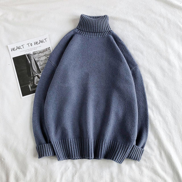 Privathinker Winter Warm Men's Turtleneck Sweaters Solid Color Korean Man Casual Knitter Pullovers 2020 Harajuku Male Sweaters