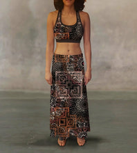 Load image into Gallery viewer, Warm Tone Tribal Maxi Skirt
